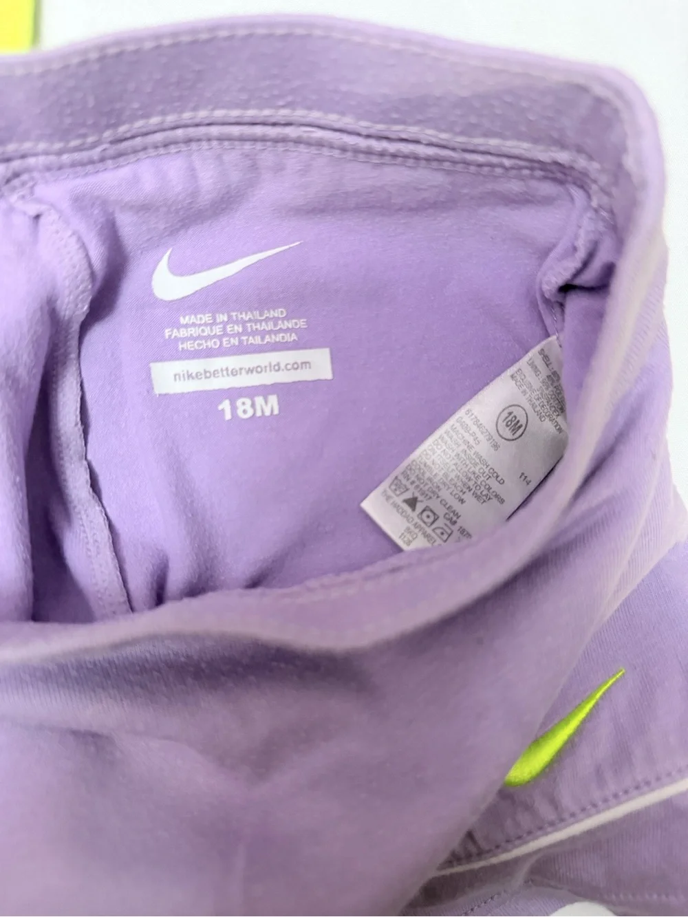 Nike Neon Yellow & Lavender Girls Athletic Top and Skirt Set - Picture 5 of 6
